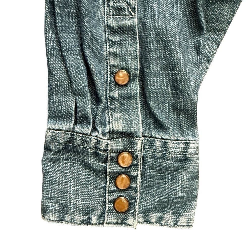 GAP Men's Denim Shirt Pearl Snap Buttons - Picture 5 of 10